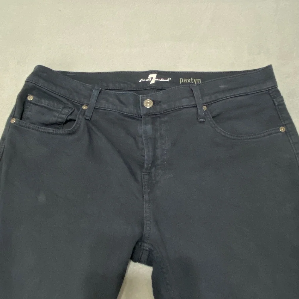 7 For All Mankind Paxtyn Black Skinny Jeans Size 34 Mens